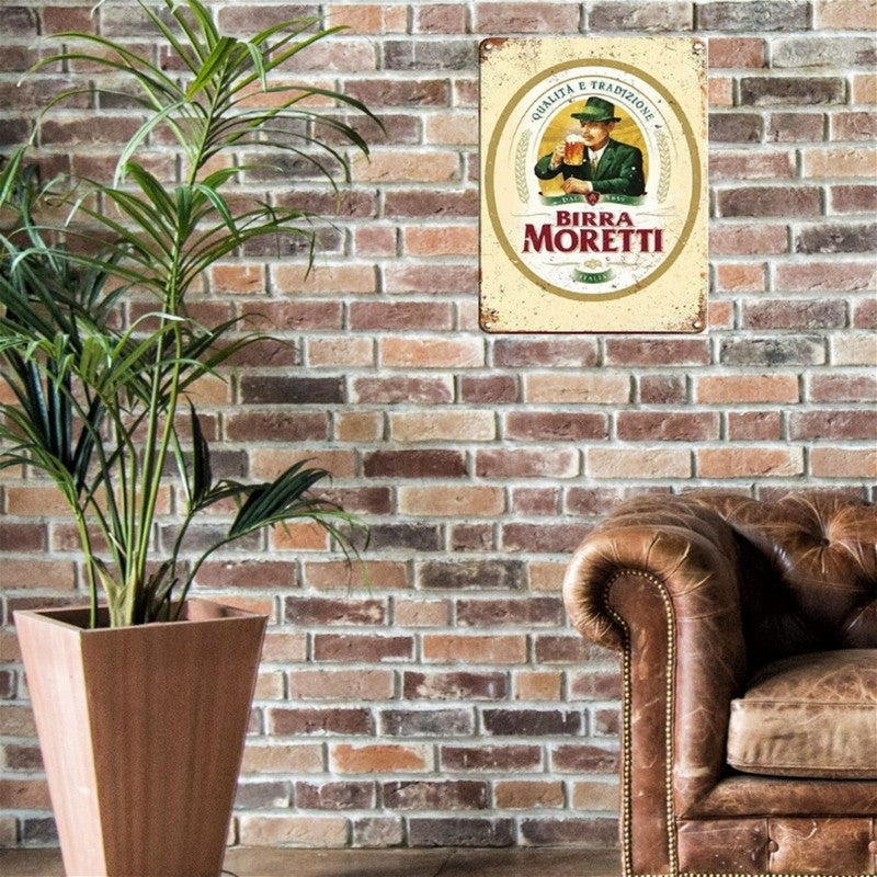 Birra Moretti Sign Metal Wall Mounted - 60cm