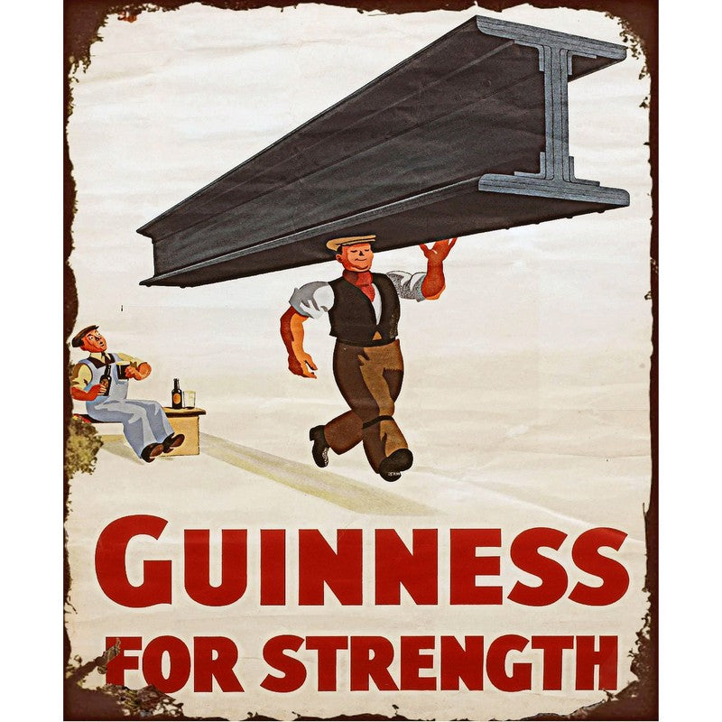 Guinness For Strength Sign Metal Wall Mounted - 45cm