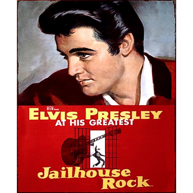 Elvis Jailhouse Rock Sign Metal Wall Mounted - 45cm