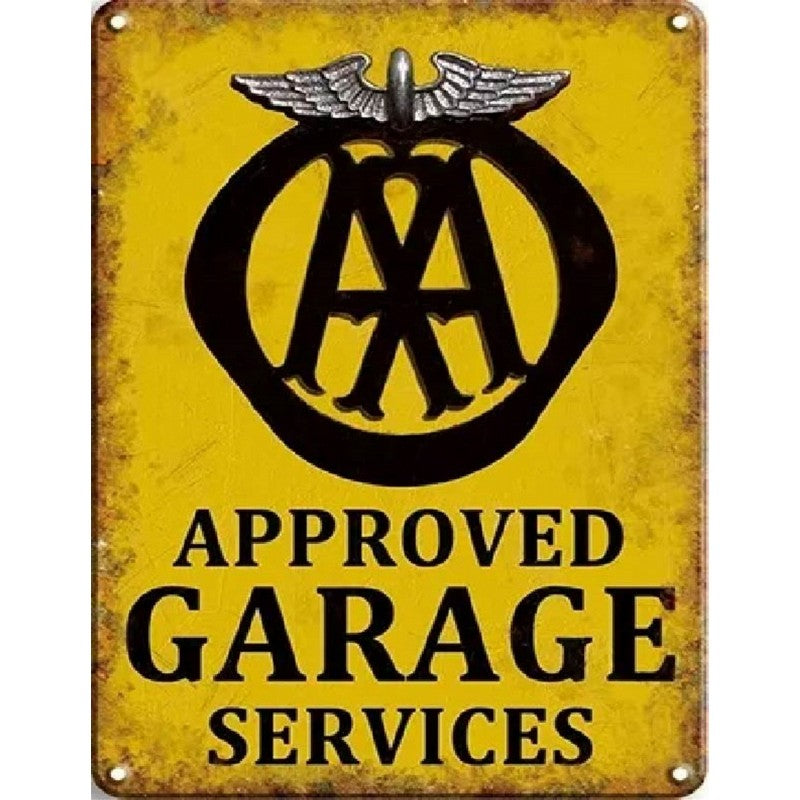 Approved Garage Services Sign Metal Wall Mounted - 45cm