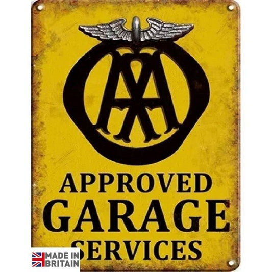 Approved Garage Services Sign Metal Wall Mounted - 60cm