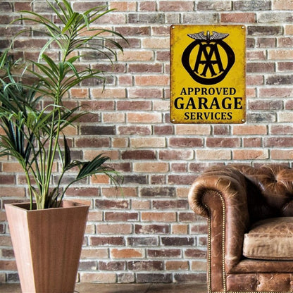 Approved Garage Services Sign Metal Wall Mounted - 60cm