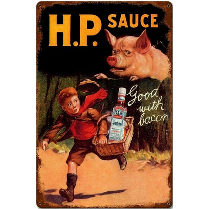 H.P. Sauce Sign Metal Wall Mounted - 45cm