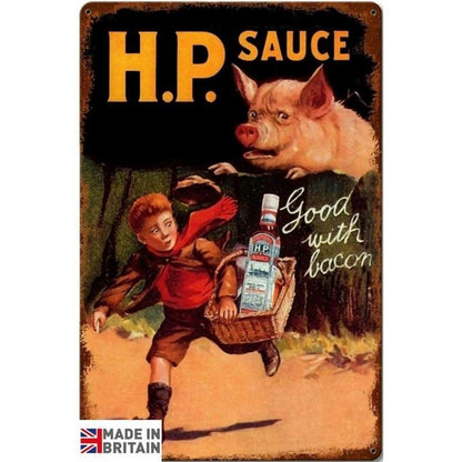 H.P. Sauce Sign Metal Wall Mounted - 60cm