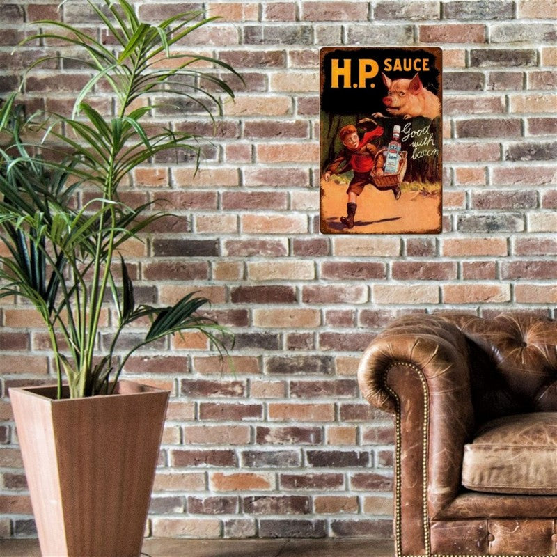 H.P. Sauce Sign Metal Wall Mounted - 60cm