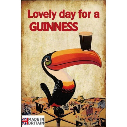 Toucan Lovely Day For A Guinness Sign Metal Wall Mounted - 45cm