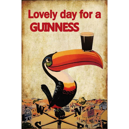 Toucan Lovely Day For A Guinness Sign Metal Wall Mounted - 45cm