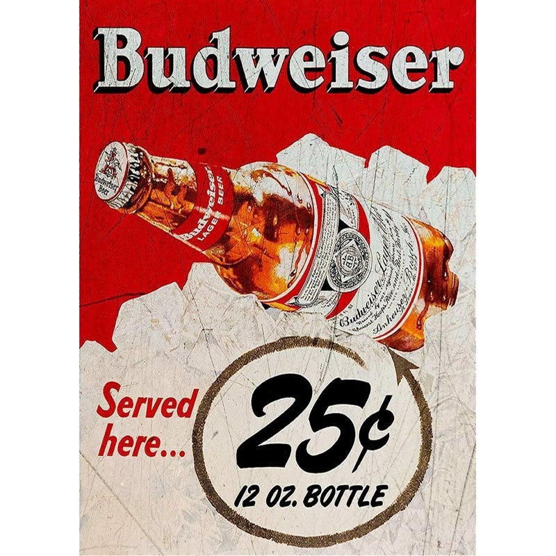 Budweiser Beer Sign Metal Wall Mounted - 60cm