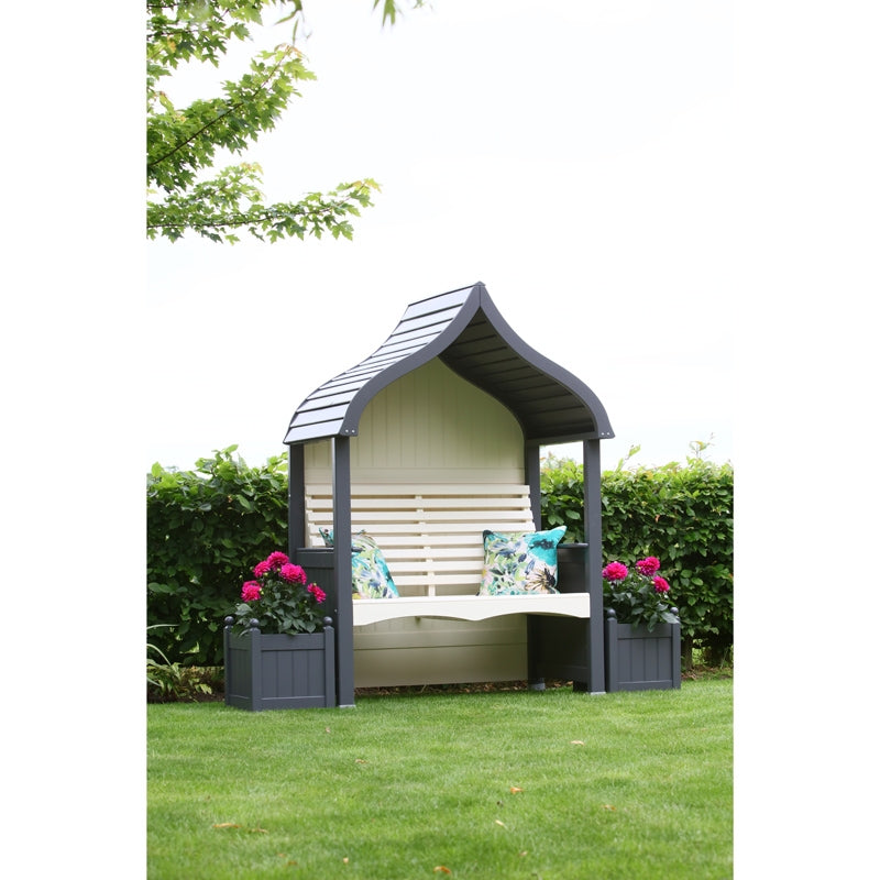 AFK Premium Orchard Arbour Charcoal & Cream 2 Seat