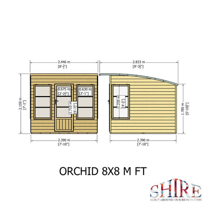 Shire Orchid 7' 10" x 7' 10" Curved Summerhouse - Premium Dip Treated Shiplap