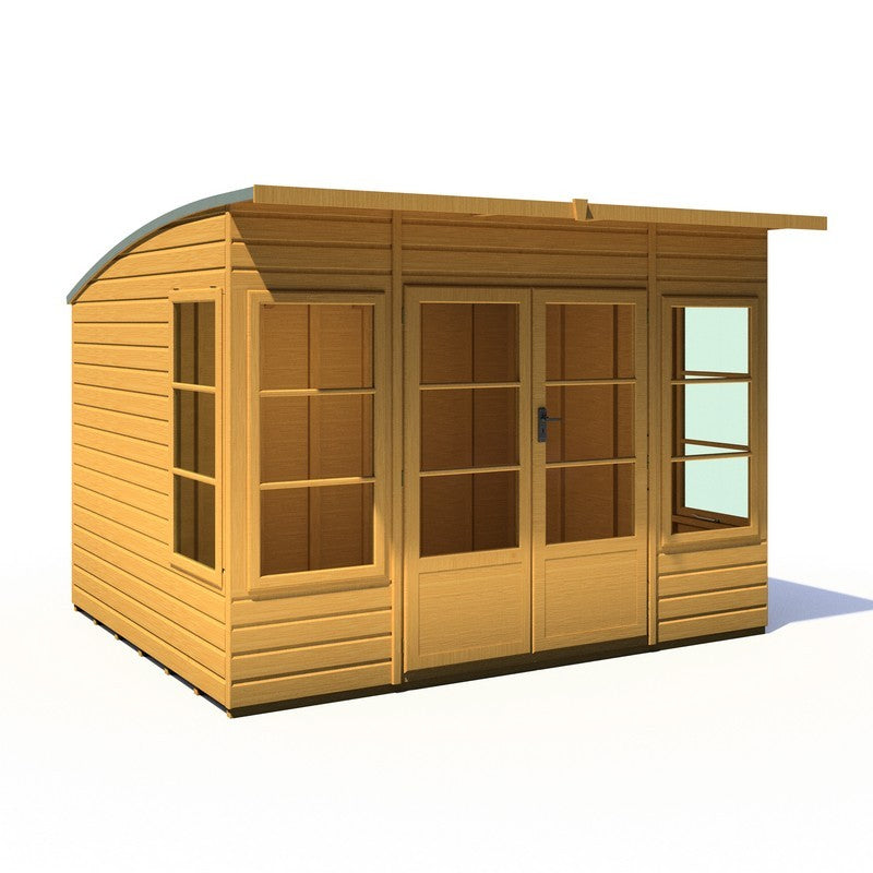 Shire Orchid 7' 10" x 9' 9" Curved Summerhouse - Premium Dip Treated Shiplap