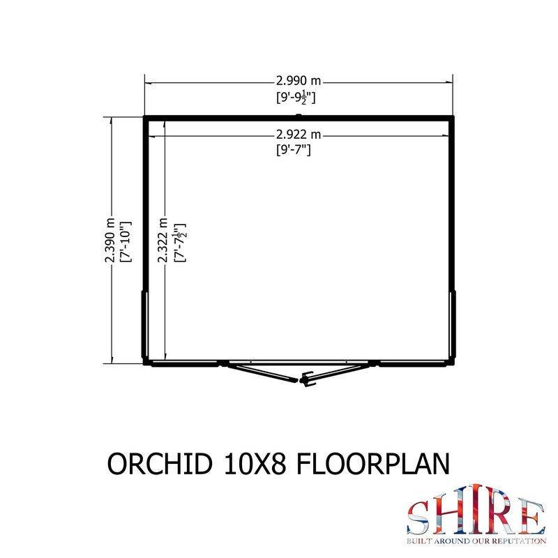 Shire Orchid 7' 10" x 9' 9" Curved Summerhouse - Premium Dip Treated Shiplap