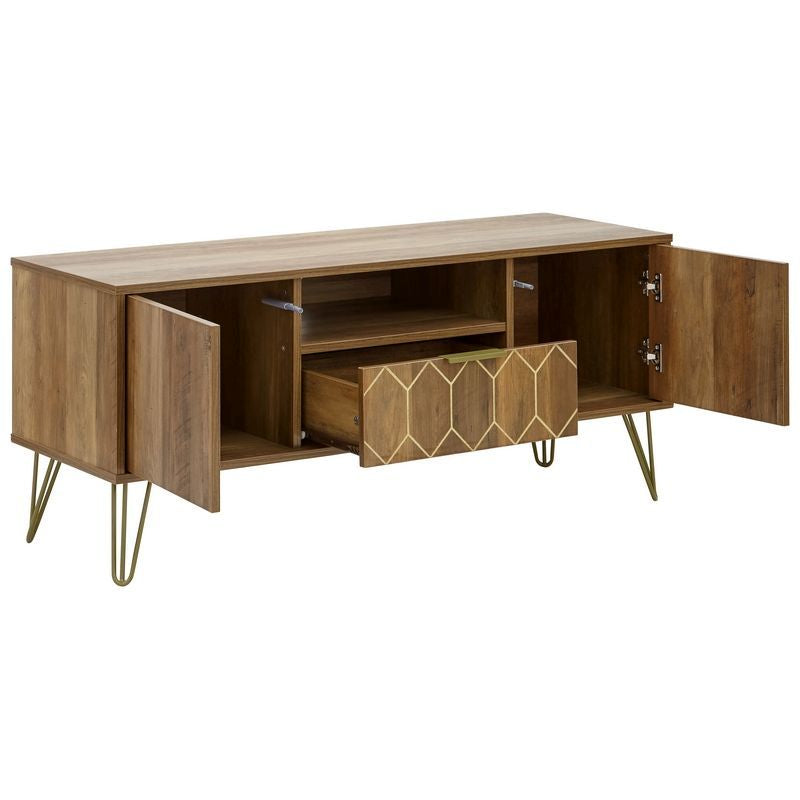 Orleans TV Unit Natural 1 Shelf 1 Drawer 2 Doors