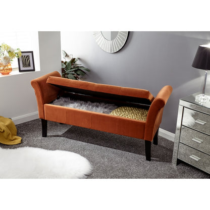 Osborne Bench Wood & Fabric Brown