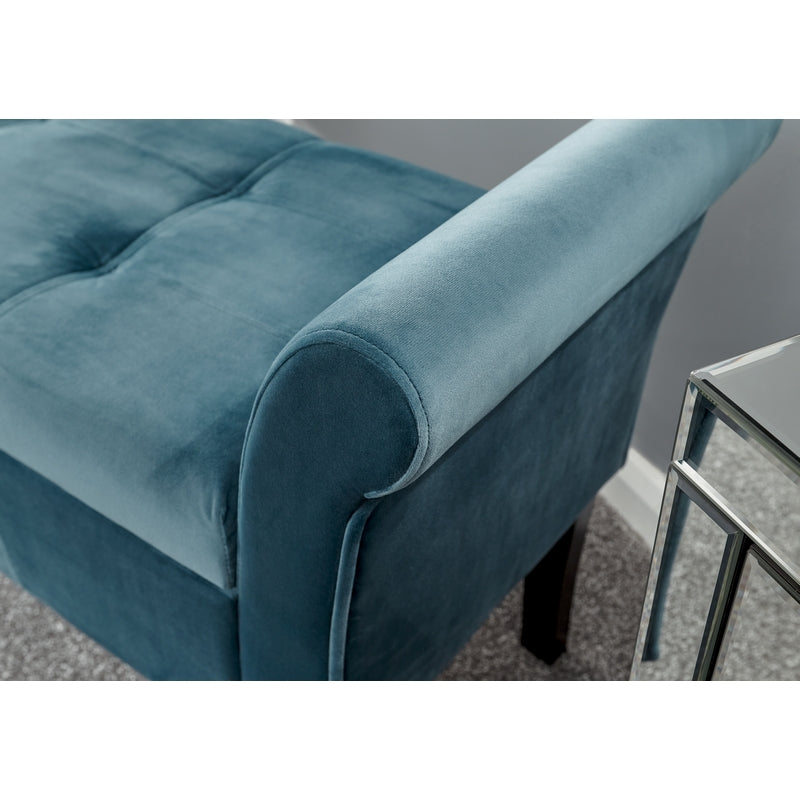 Osborne Bench Wood & Fabric Blue