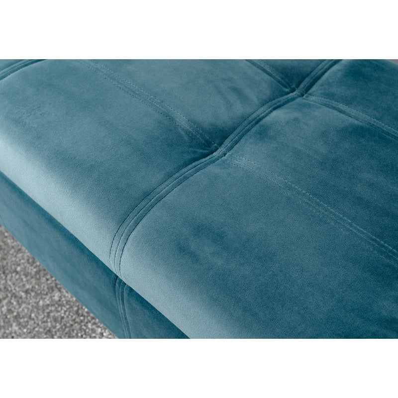 Osborne Bench Wood & Fabric Blue