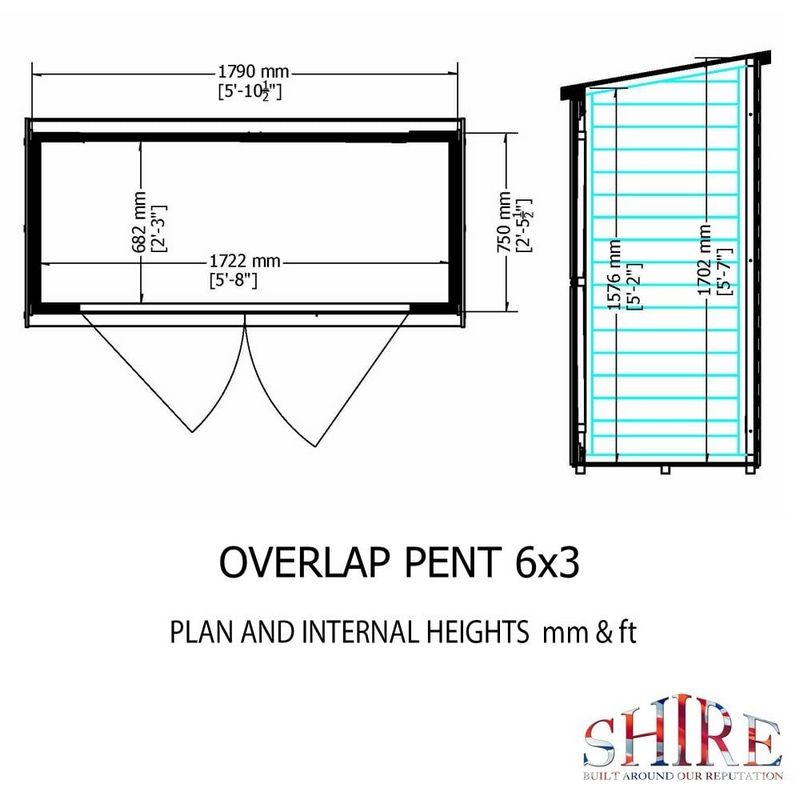 Shire Ashworth 5' 11" x 2' 10" Apex Shed - Premium Pressure Treated Tongue & Groove