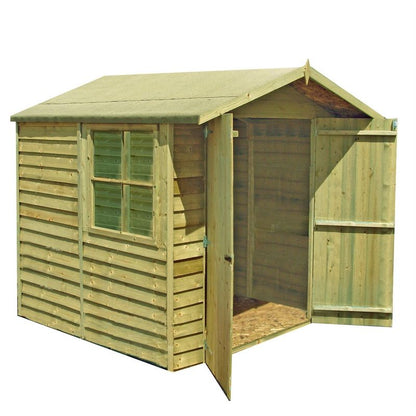 Shire Ashworth 6' 11" x 7' 8" Flat Shed - Premium Pressure Treated Overlap