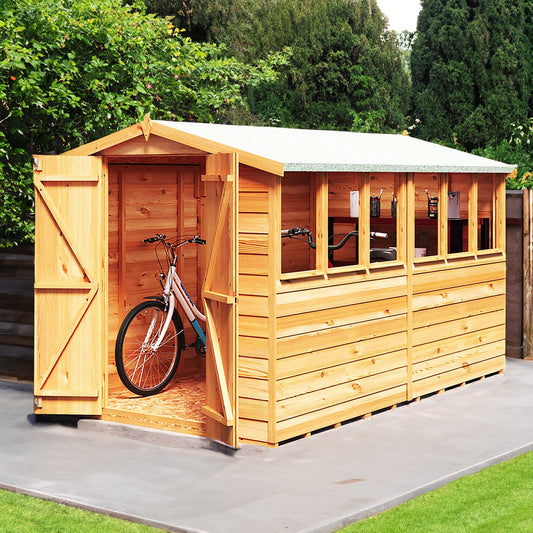 Shire Ashworth 6' 7" x 9' 10" Apex Shed - Budget Dip Treated Overlap