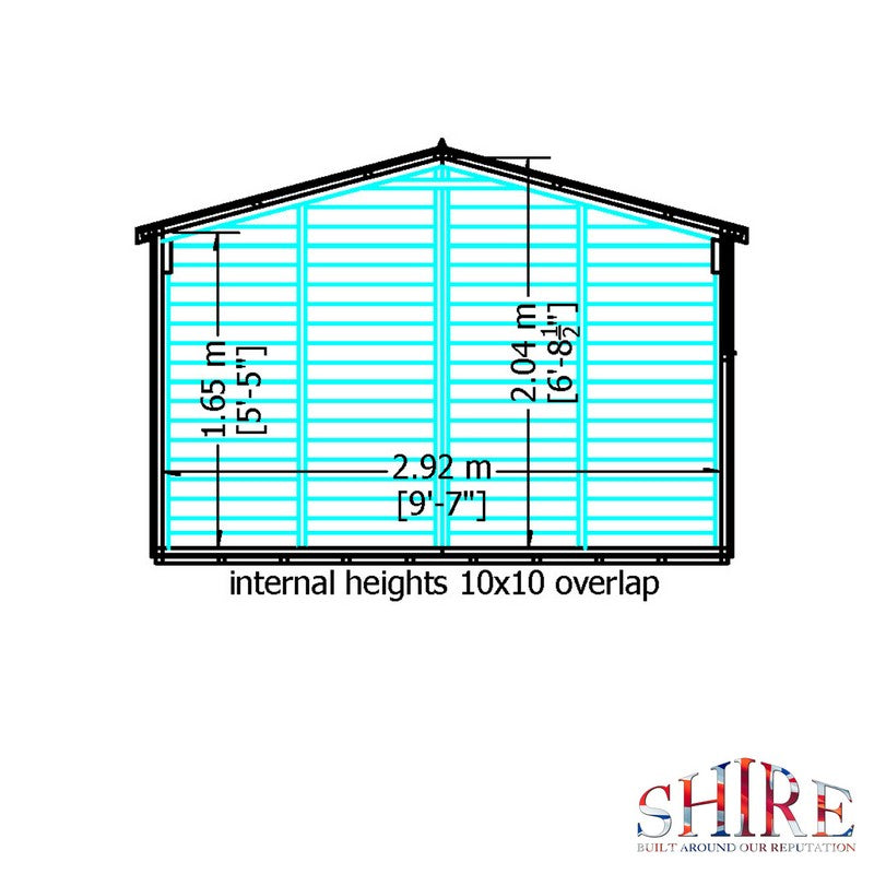 Shire Value 10' 3" x 10' 4" Apex Shed - Premium Coated Overlap