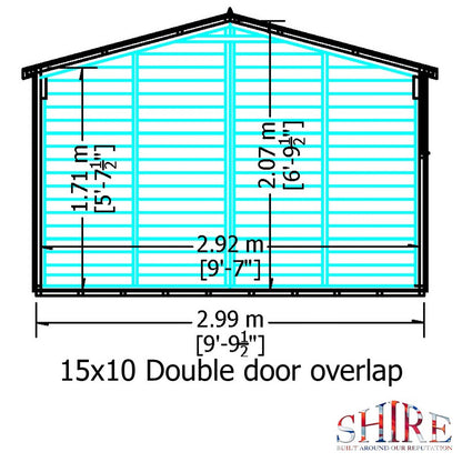 Shire Value 9' 9" x 14' 9" Apex Shed - Premium Coated Overlap