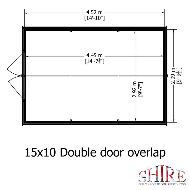 Shire Value 9' 9" x 14' 9" Apex Shed - Premium Coated Overlap