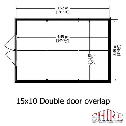 Shire Value 9' 9" x 14' 9" Apex Shed - Premium Coated Overlap