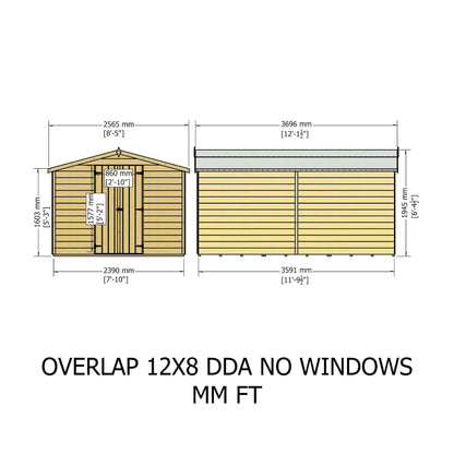 Shire Value 8' 5" x 11' 9" Apex Shed - Premium Coated Overlap