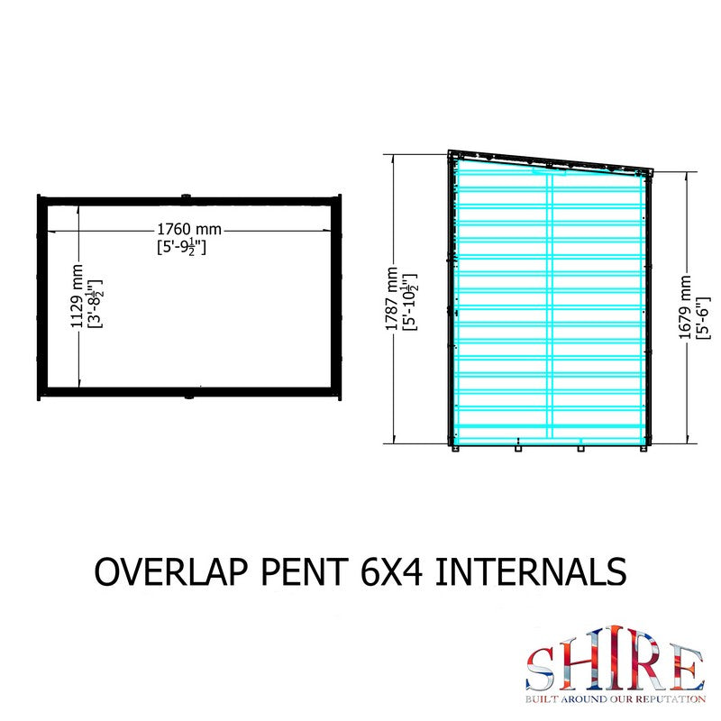 Shire Value 6' 1" x 4' Apex Shed - Premium Coated Overlap