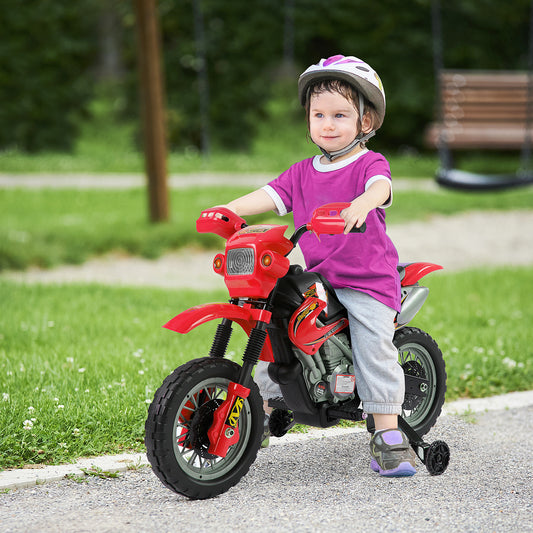 Homcom 6V Children's PP Electric Ride-On Motorbike with Effects Red