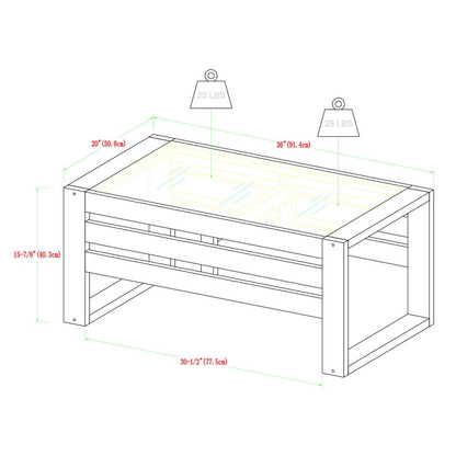 Conservatory Coffee Table Wood & Glass Light Brown