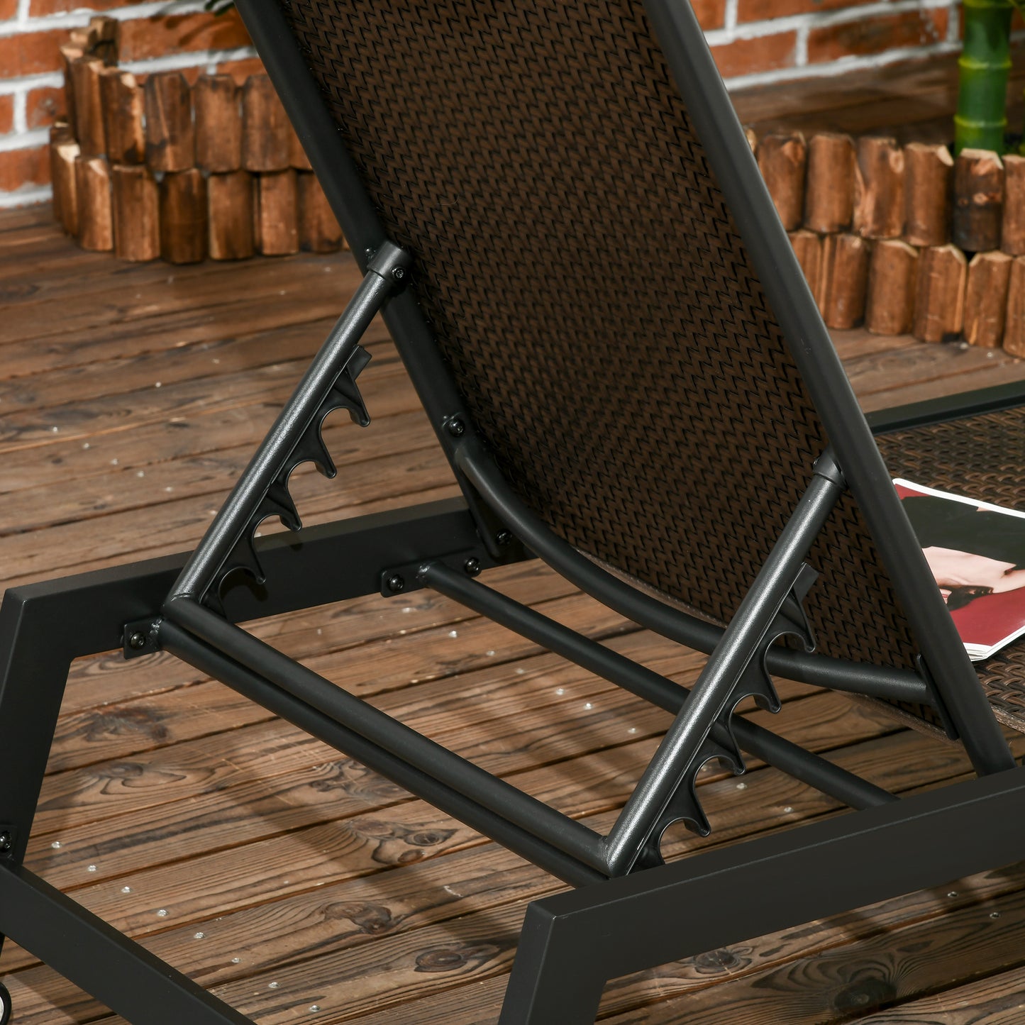 Outsunny Outdoor PE Rattan Sun Loungers