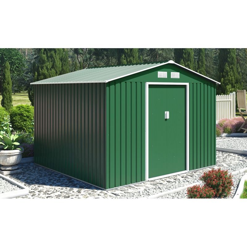 Premium Oxford Garden Metal Shed by Royalcraft - Green 2.8 x 2.6M