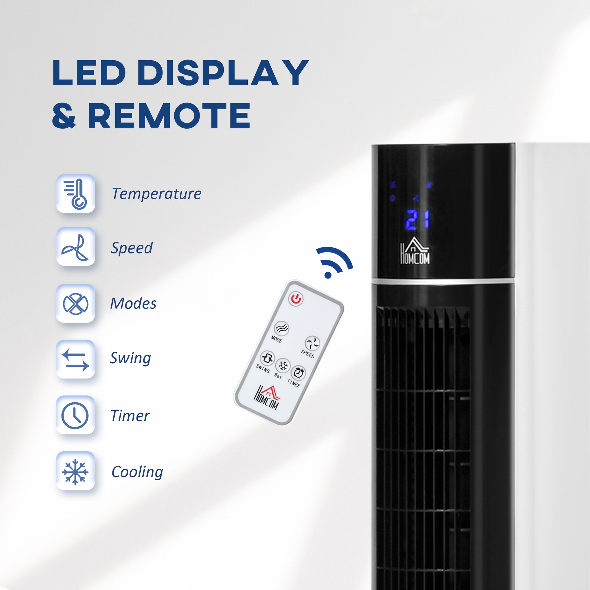 3L Oscillating Three Speed Air Cooler With Timer & Remote Control White & Black by Homcom