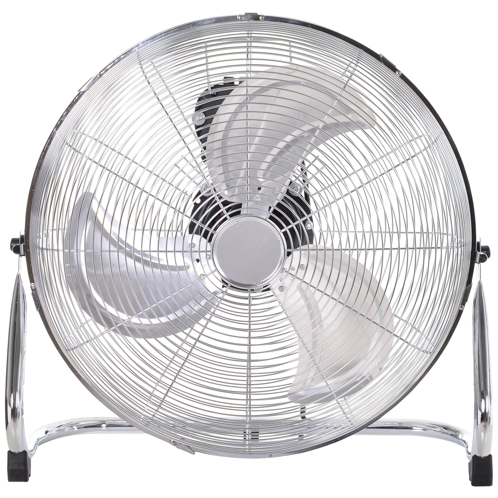 Homcom 20" Chrome Metal Floor Fan with Tilting