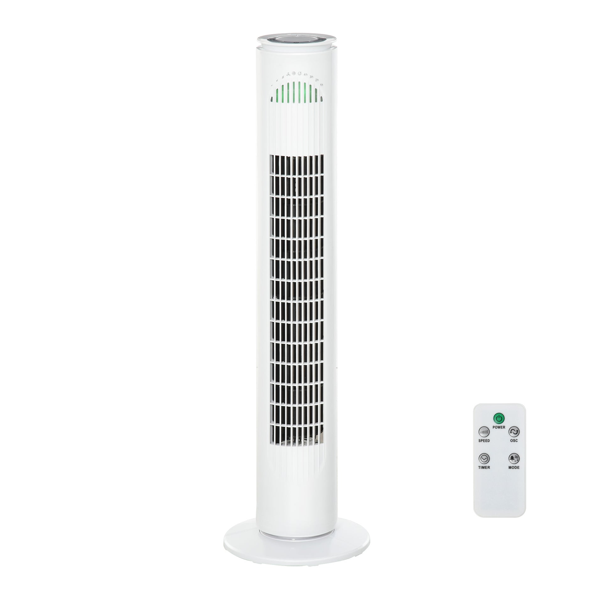 Oscillating Three Speed Tower Fan With Timer White by Homcom