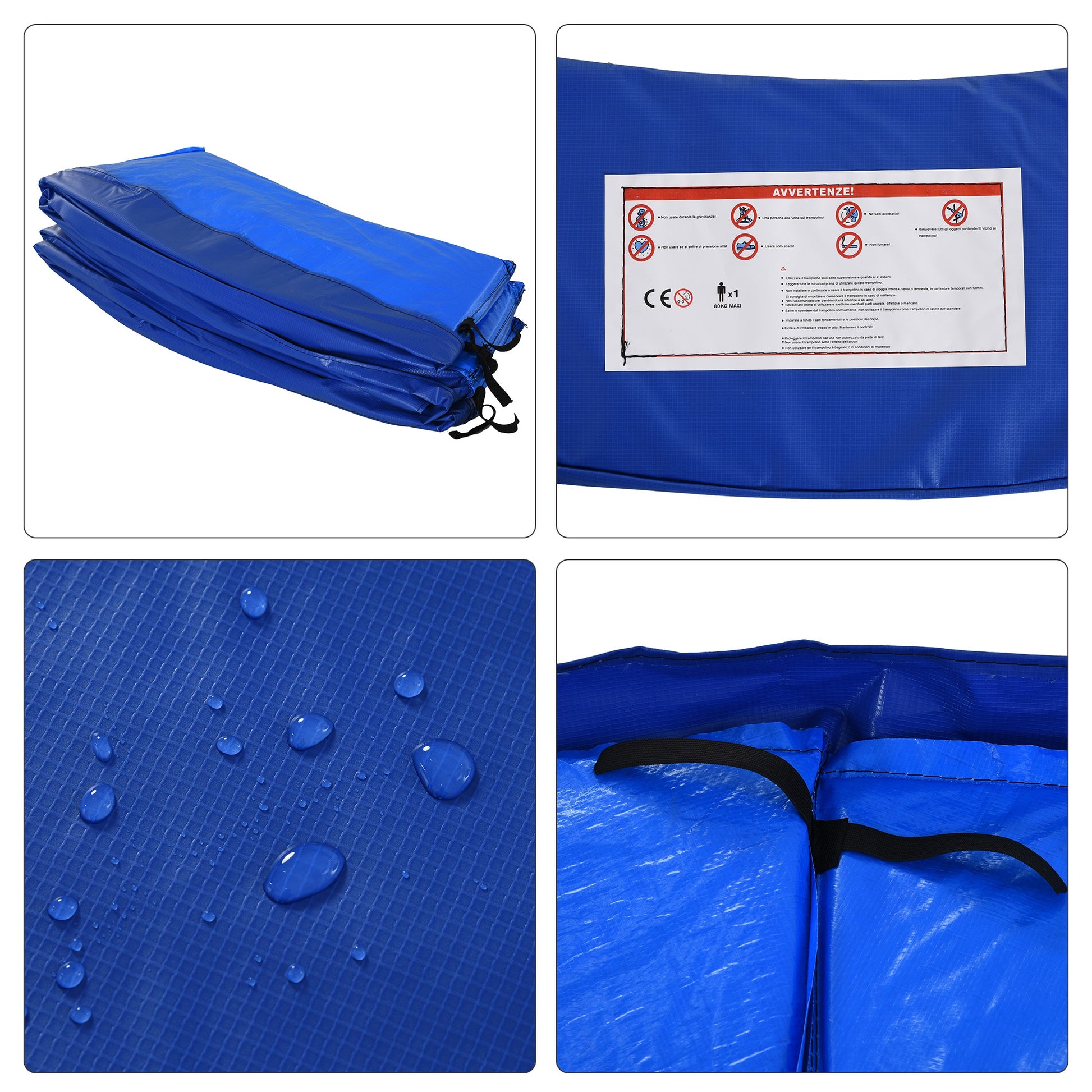 Homcom ?244cm Trampoline Pad Pads Replacement Safety Surround Pads Padding - 8ft Blue