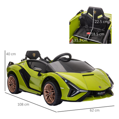 Homcom 12V Kids Electric Ride On Car 2 Motors Licensed Toy Car With Remote Control Music Lights Mp3 For 3-5 Years Green