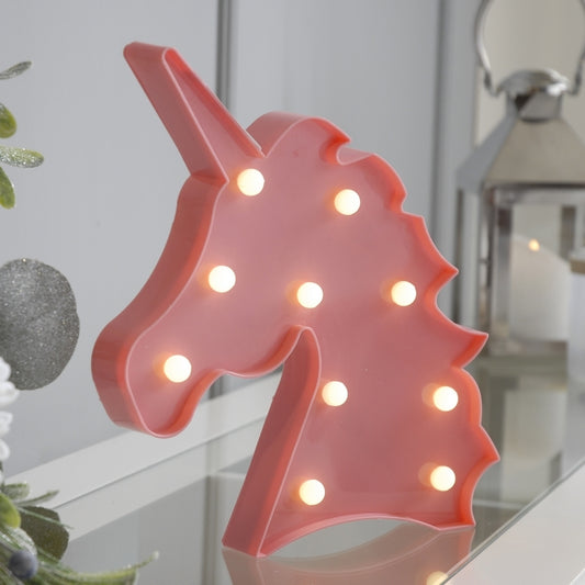 LED Christmas Pink Unicorn Head  - 26cm