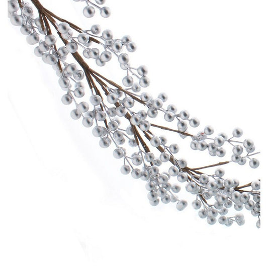 Berries Garland Christmas Decoration Silver - 130cm 