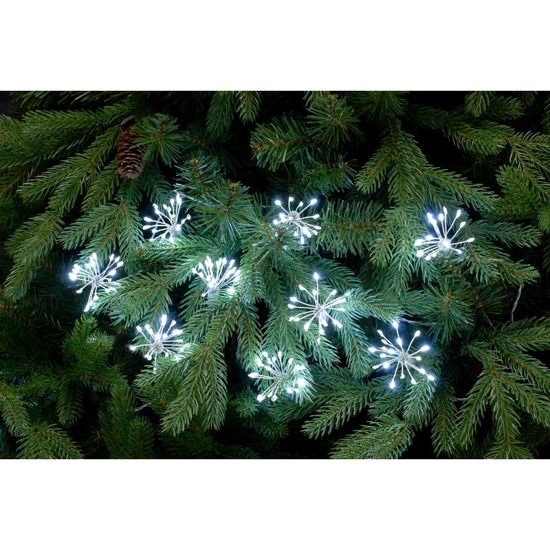 Christmas Starburst Fairy Lights White Outdoor 200 LED - 2.7m 