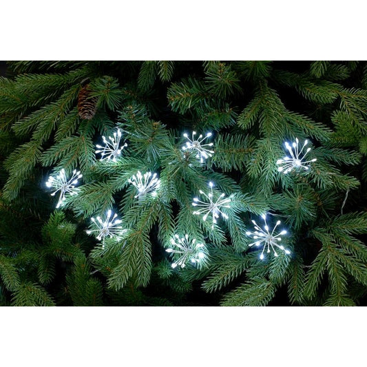 Christmas Starburst Fairy Lights White Outdoor 200 LED - 2.7m 