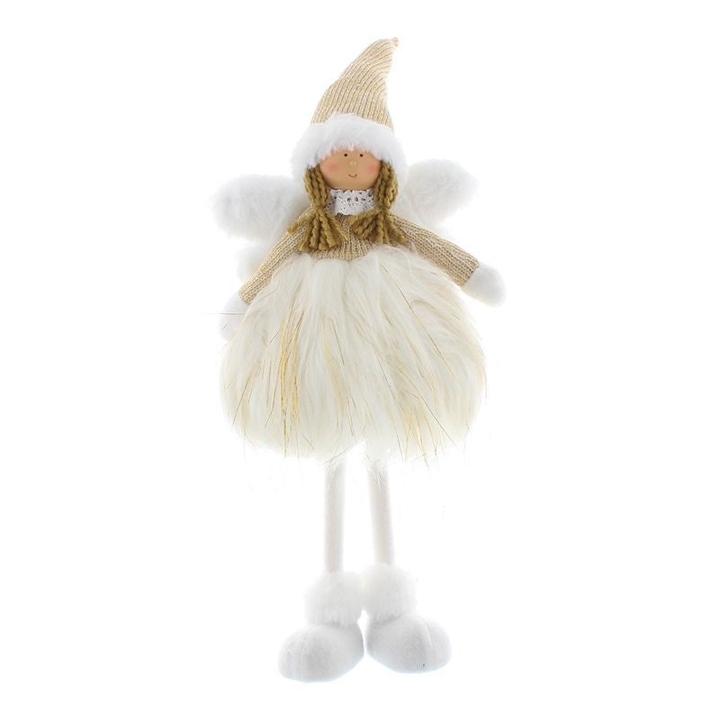 Angel Christmas Decoration White & Gold - 46cm 