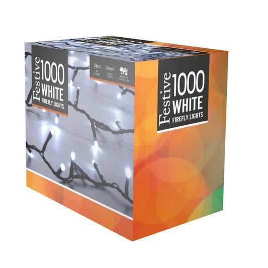 Christmas String Fairy Lights Multifunction White Outdoor 1000 LED - 25.97m Firefly 