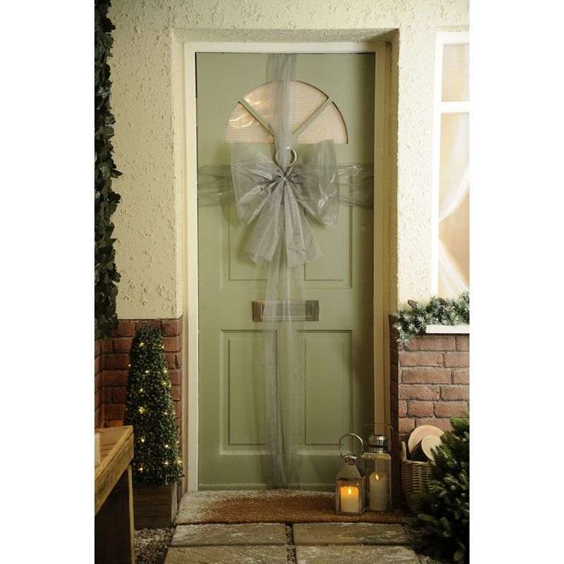 Door Ribbon Christmas Decoration Silver - 900cm 