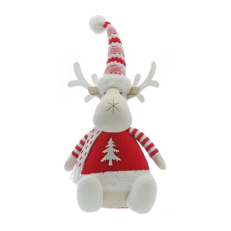 LED Reindeer Christmas Decoration Red & White - 40cm 