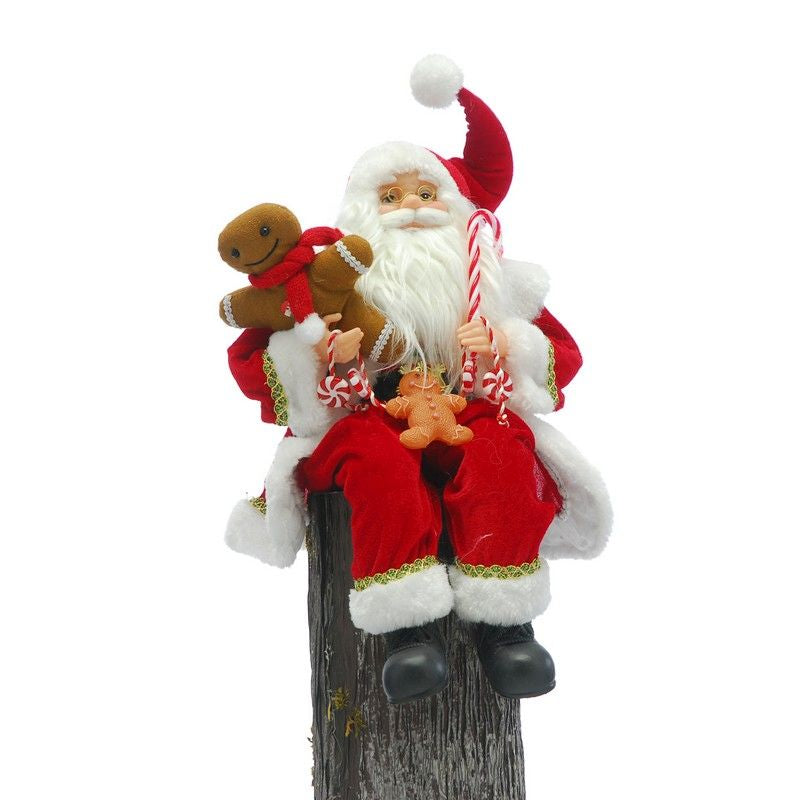 Santa Christmas Decoration Red & White - 25cm 