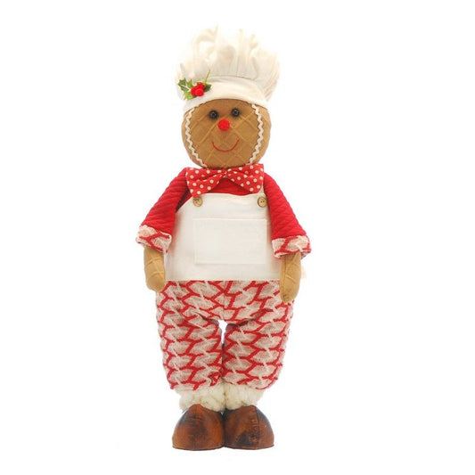 Gingerbread Man Christmas Decoration Red & White - 60cm 