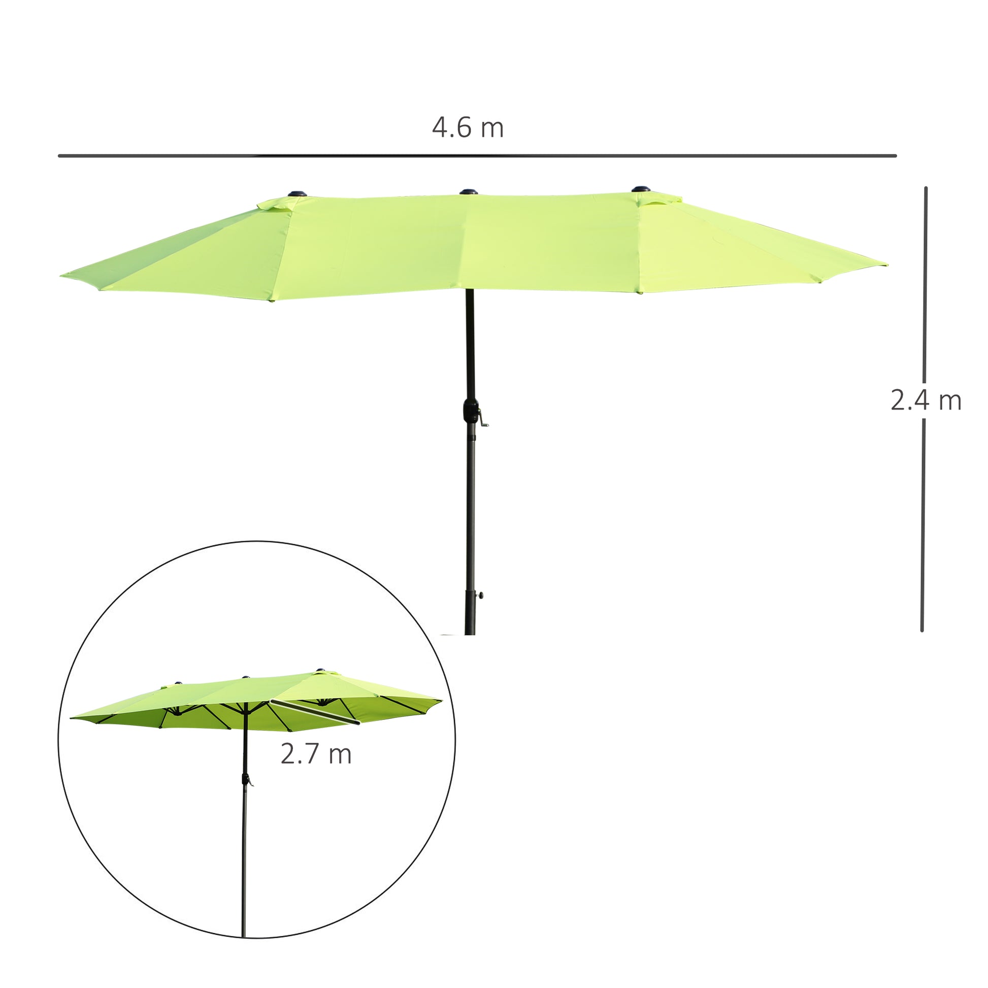 Outsunny Double-side Umbrella Parasol