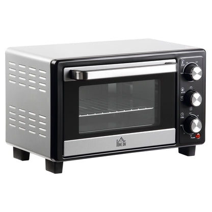 16L 230C Mini Oven With Timer Silver & Black by Homcom